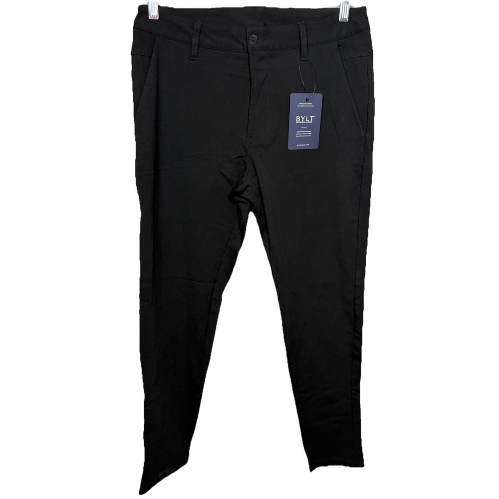 BYLT PREMIUM EVERYDAY 2.0 NWT Mens Large Black Performance Stretch Pants Tapered